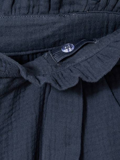 Pantalon en gaze de coton fille Jonen encre+kaki - vertbaudet enfant 
