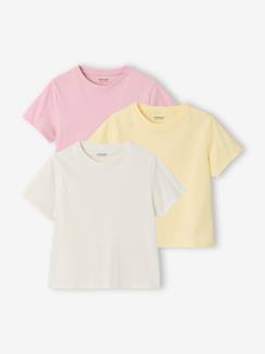 Meisje-Set van 3 effen t-shirts voor meisjes