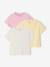 Set van 3 effen t-shirts voor meisjes écru+lichtroze - vertbaudet enfant 