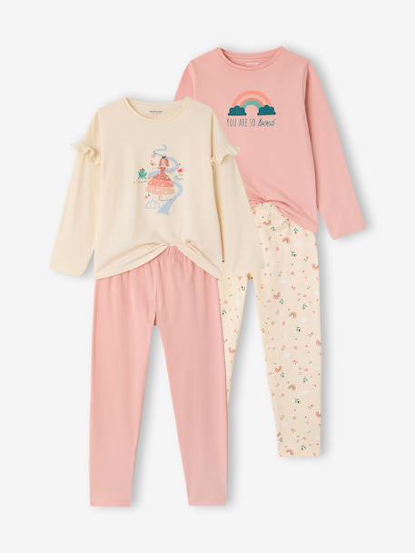 Fille-Lot de 2 pyjamas manches longues fille