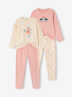 Meisje-Set van 2 pyjama's met lange mouwen voor meisjes