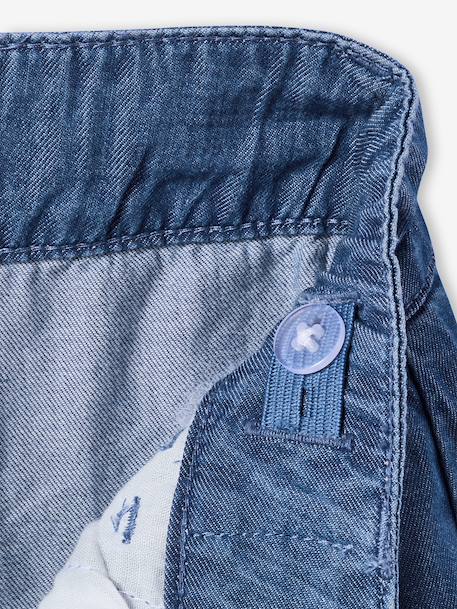 Ensemble short chemise fille denim léger bleu moyen - vertbaudet enfant 