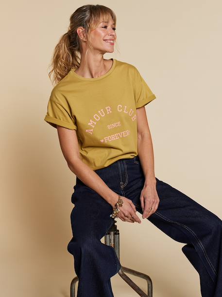 T-shirt manches courtes coton bio olive - vertbaudet enfant 