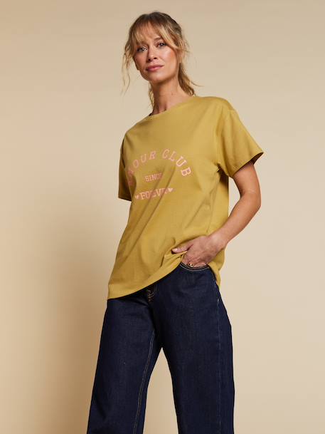 T-shirt manches courtes coton bio olive - vertbaudet enfant 