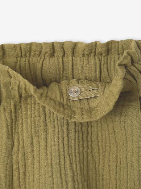 Short gaze de coton fille Capsule mère-fille olive - vertbaudet enfant 