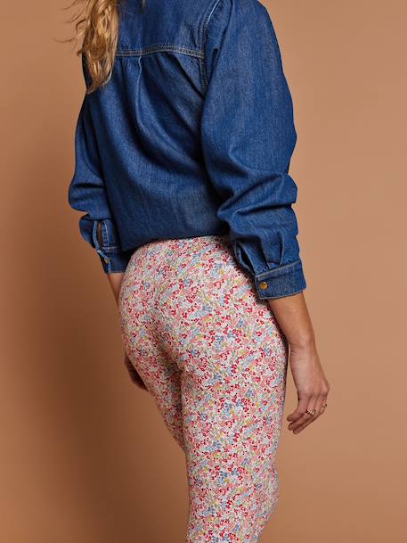 Legging voor dames met bloemenprint van biologisch katoen meerkleurig - vertbaudet enfant 