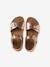 Sandales enfant cuir à doubles boucles or+rose pâle - vertbaudet enfant 