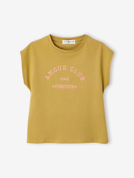 T-shirt meisjes biologisch katoen olijf - vertbaudet enfant 