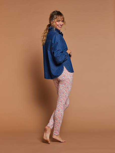 Legging voor dames met bloemenprint van biologisch katoen meerkleurig - vertbaudet enfant 