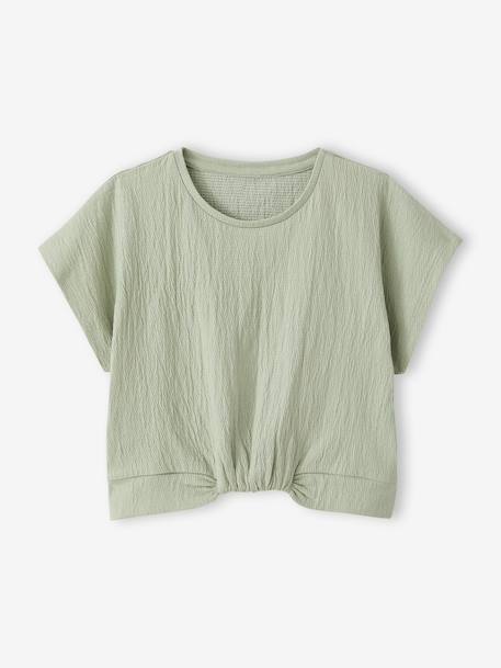 Fille-T-shirt, sous-pull-Blouse manches courtes 