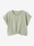 Blouse met korte mouwen amandelgroen+wit, bedrukt - vertbaudet enfant 