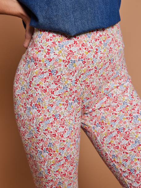 Legging voor dames met bloemenprint van biologisch katoen meerkleurig - vertbaudet enfant 