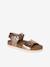 Sandales enfant cuir à doubles boucles or+rose pâle - vertbaudet enfant 