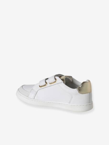 Baskets scratchées cuir enfant collection maternelle blanc+rose pâle - vertbaudet enfant 