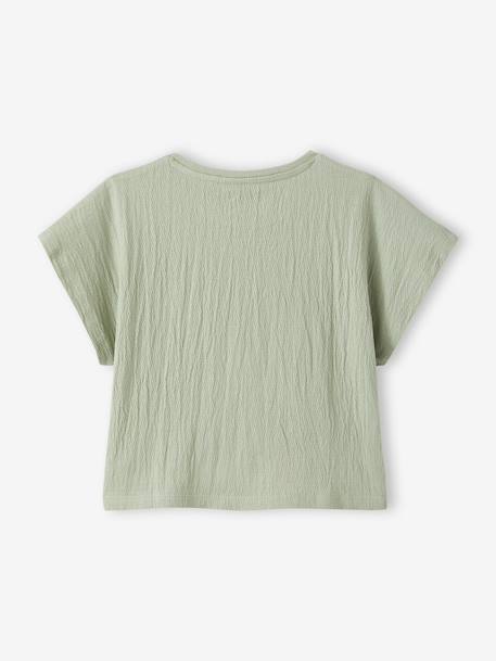 Blouse manches courtes blanc imprimé+vert amande - vertbaudet enfant 