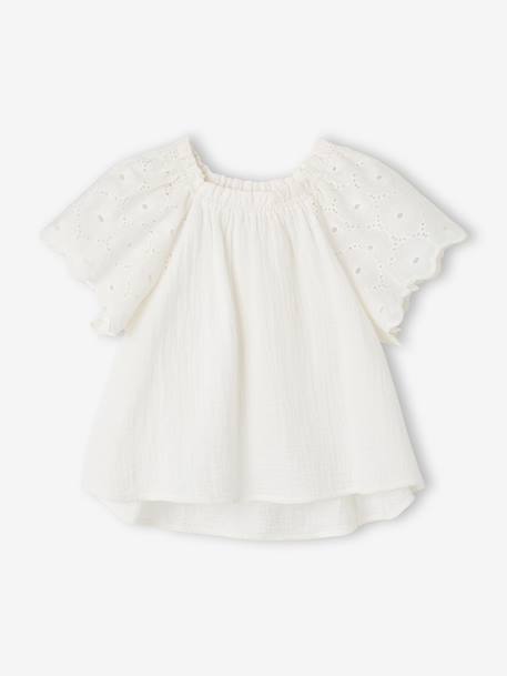 2-delige set met short voor meisjes Ella Happy Time wit - vertbaudet enfant 