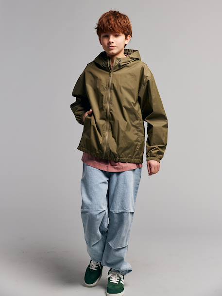 Coupe-vent garçon léger zippé kaki - vertbaudet enfant 