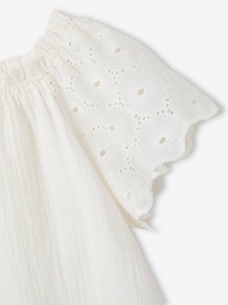 2-delige set met short voor meisjes Ella Happy Time wit - vertbaudet enfant 