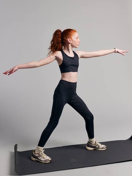 Ensemble fille brassière legging anthracite - vertbaudet enfant 