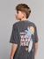 Oversized t-shirt voor jongens van katoen antraciet - vertbaudet enfant 