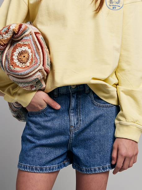 Fille-Short-Short enfant en denim coton