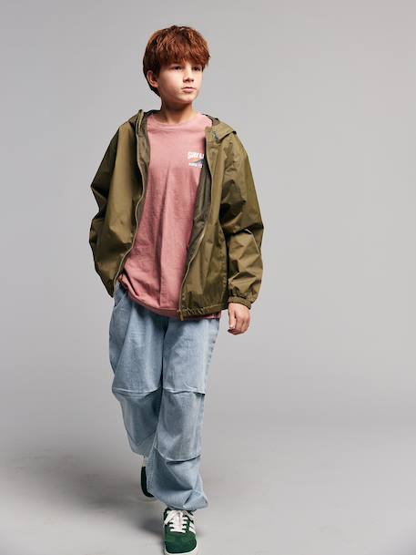 Lichtgewicht sweater met rits voor jongens kaki - vertbaudet enfant 