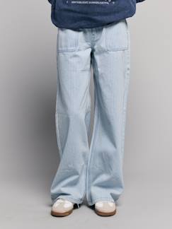 -Pantalon large fille rayé