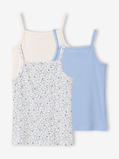 Fille-Lot de 3 débardeurs côtelés fille