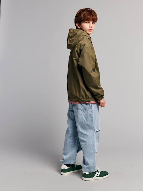 Lichtgewicht sweater met rits voor jongens kaki - vertbaudet enfant 