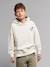 Oversized sweater met capuchon voor jongens met print op de rug ecru - vertbaudet enfant 