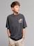 Oversized t-shirt voor jongens van katoen antraciet - vertbaudet enfant 