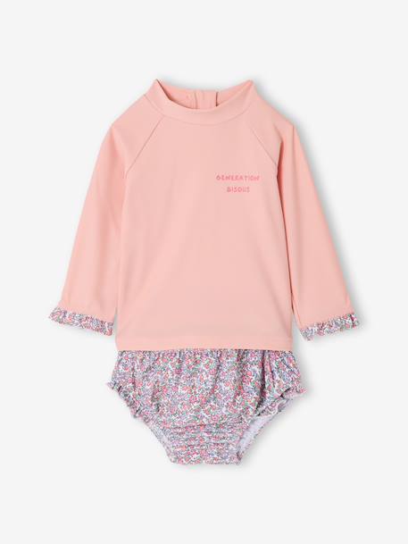 Maillot de bain anti UV 2 pièces rose pâle - vertbaudet enfant 