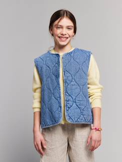 -Denim jas zonder mouwen