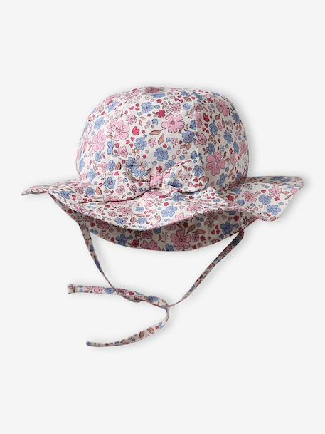Bob bébé fille coton imprimé fleuri écru - vertbaudet enfant 