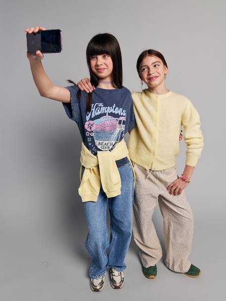 T-shirt met korte mouwen voor meisjes marineblauw - vertbaudet enfant 
