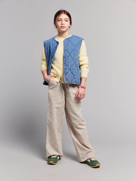 Veste sans manches denim bleu moyen - vertbaudet enfant 