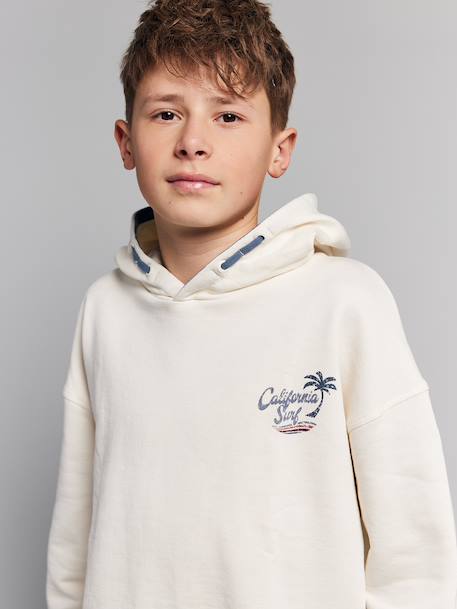 Sweat capuche garçon oversize imprimé dos écru - vertbaudet enfant 