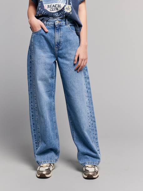 Jean large rivets étoiles bleu clair - vertbaudet enfant 