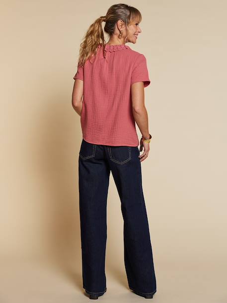 Blouse femme volant gaze Capsule mère-fille vieux rose - vertbaudet enfant 