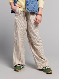 -Pantalon large fille fluide