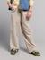 Pantalon large fille fluide rayé beige - vertbaudet enfant 