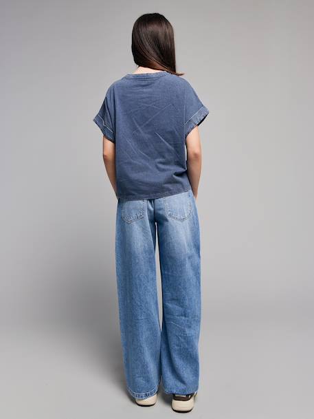 Jean large rivets étoiles bleu clair - vertbaudet enfant 