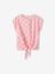 T-shirt fille imprimé noeud fantaisie manches courtes blanc+lavande+rose - vertbaudet enfant 