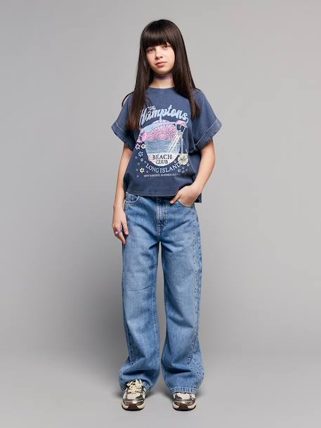 T-shirt manches courtes fille marine - vertbaudet enfant 