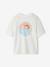 T-shirt garçon motif devant/dos effet délavé écru+vert d'eau - vertbaudet enfant 