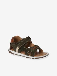 -Sandales garçon cuir à scratchs