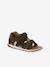 Sandales garçon cuir à scratchs kaki - vertbaudet enfant 