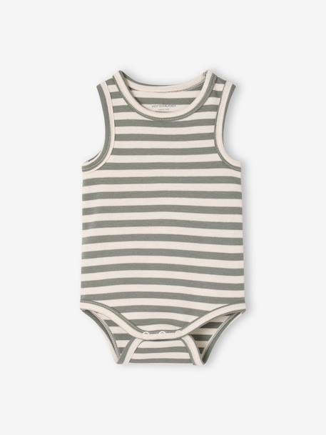 Set van 3 mouwloze baby body's van biologisch katoen blauw - vertbaudet enfant 