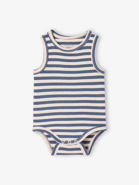 Set van 3 mouwloze baby body's van biologisch katoen blauw - vertbaudet enfant 