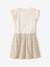 Meisjesjurk met 2-in-1 effect beige+ecru+indigoblauw+lichtroze+roze, gestreept - vertbaudet enfant 